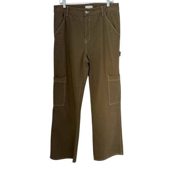 H&M Wide Cargo Trousers Wide Leg Pants Size 12 - Picture 4 of 8